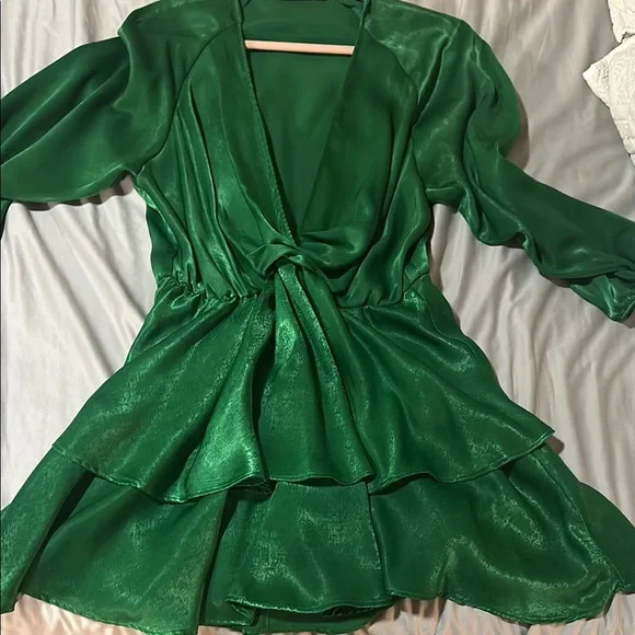 green emerald velvet dress Ezra Taffeta Long Dress In Dark-Green  Rhea Costa